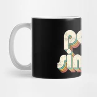 Retro Vintage Rainbow Paul Letters Distressed Style Mug